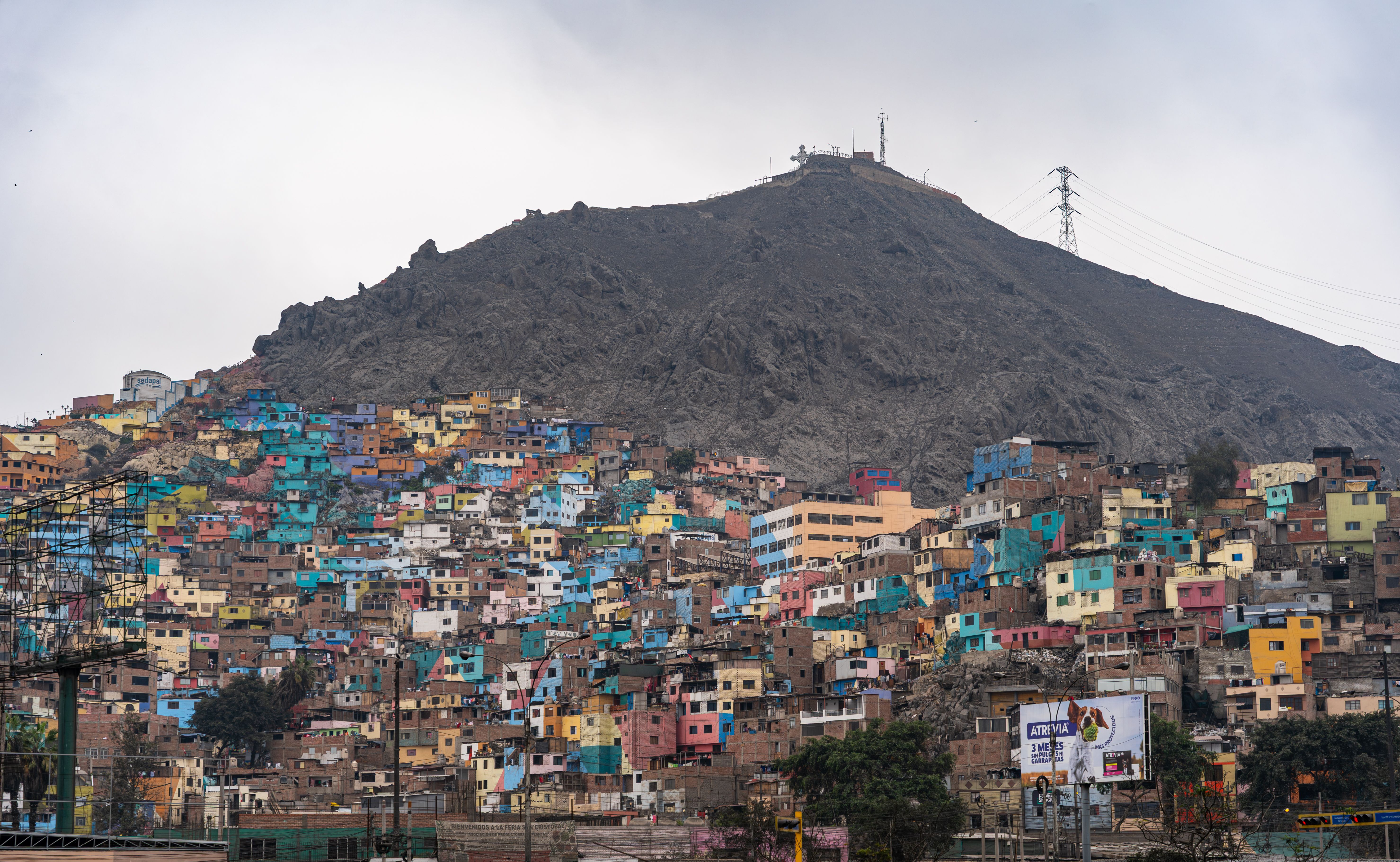 Informal construction on the hillsides of Lima, Peru