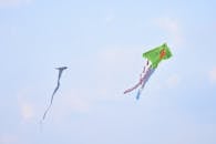 Colorful Kites Soaring in Clear Blue Sky