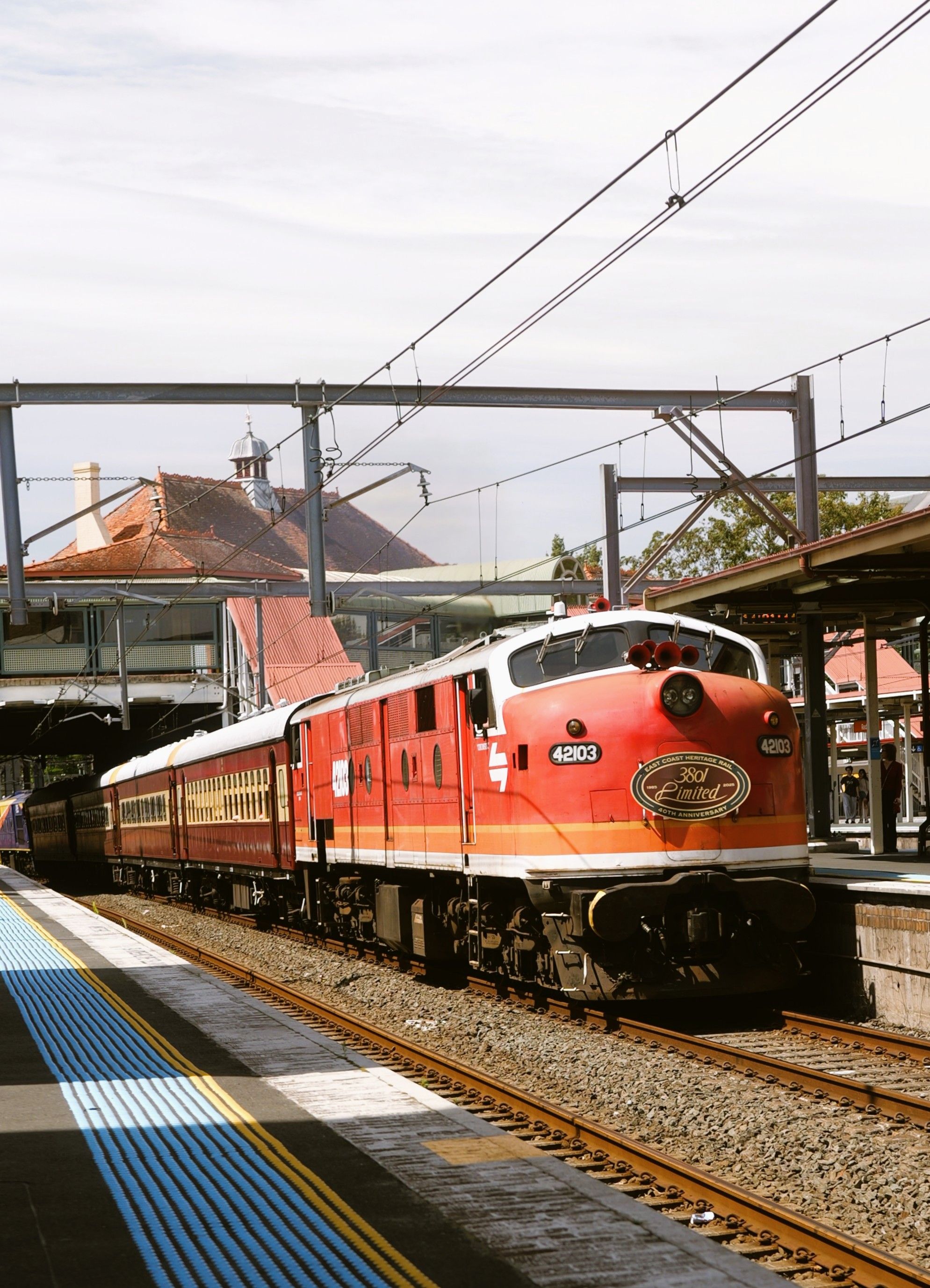 Vintage Red Train in Sydney Station · Free Stock Photo