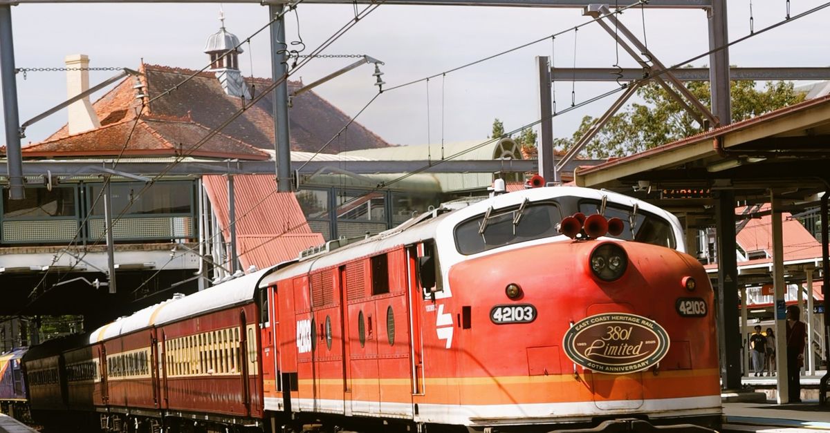 Australian Red Train Vintage Red Train in Sydney Station · Free Stock Photo
