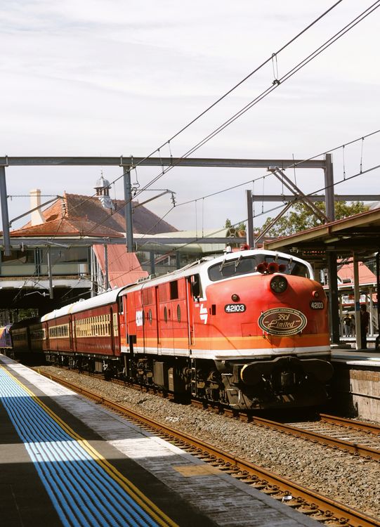 Australian Red Train Vintage Red Train in Sydney Station · Free Stock Photo