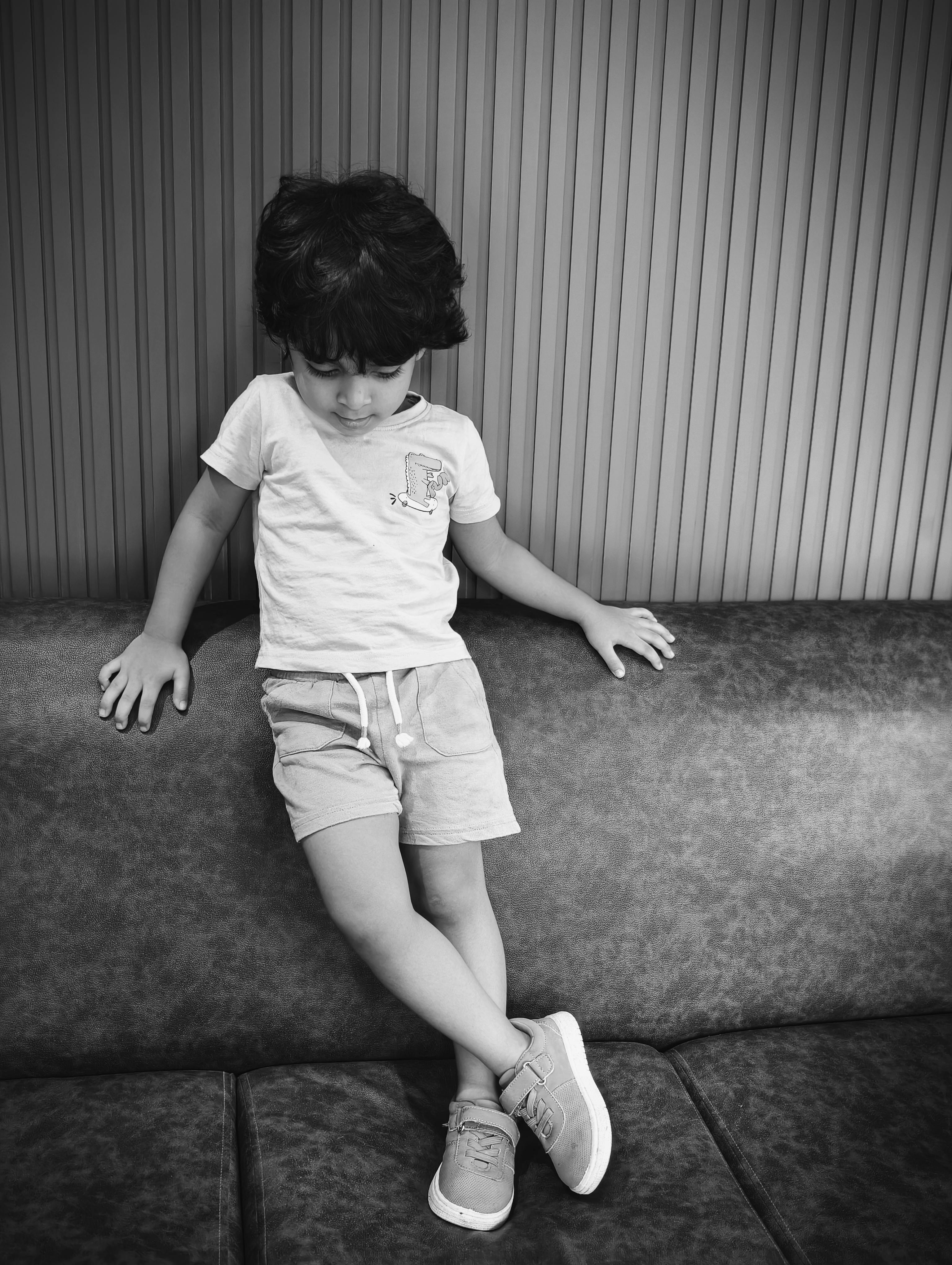 Free stock photo of baby, baby boy, balck and white Stock Photo