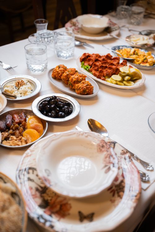 Free An inviting table set with a traditional Turkish breakfast spread in Gaziantep, Türkiye. Stock Photo
