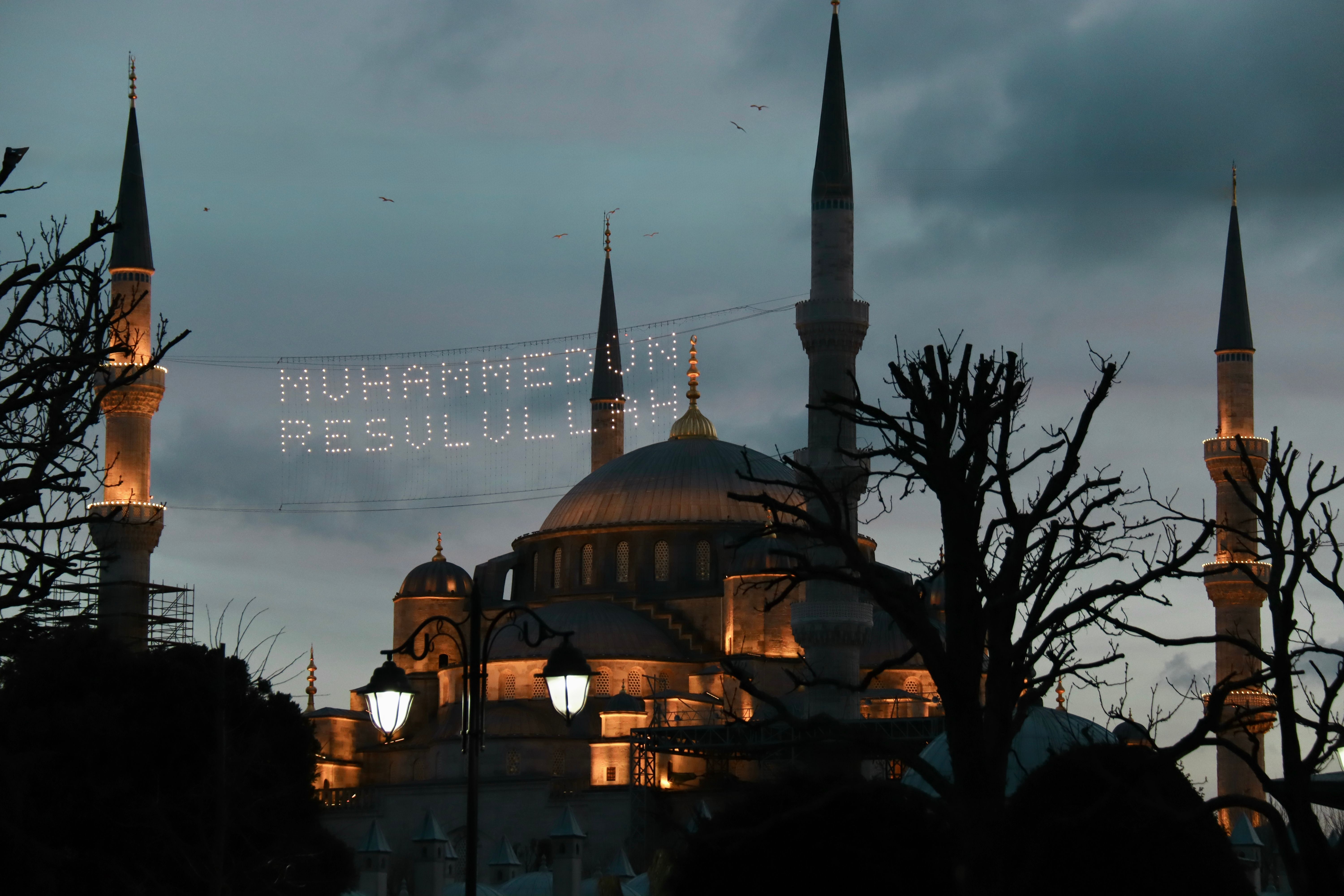 Blue Mosque Illuminated at Night Fall · Free Stock Photo