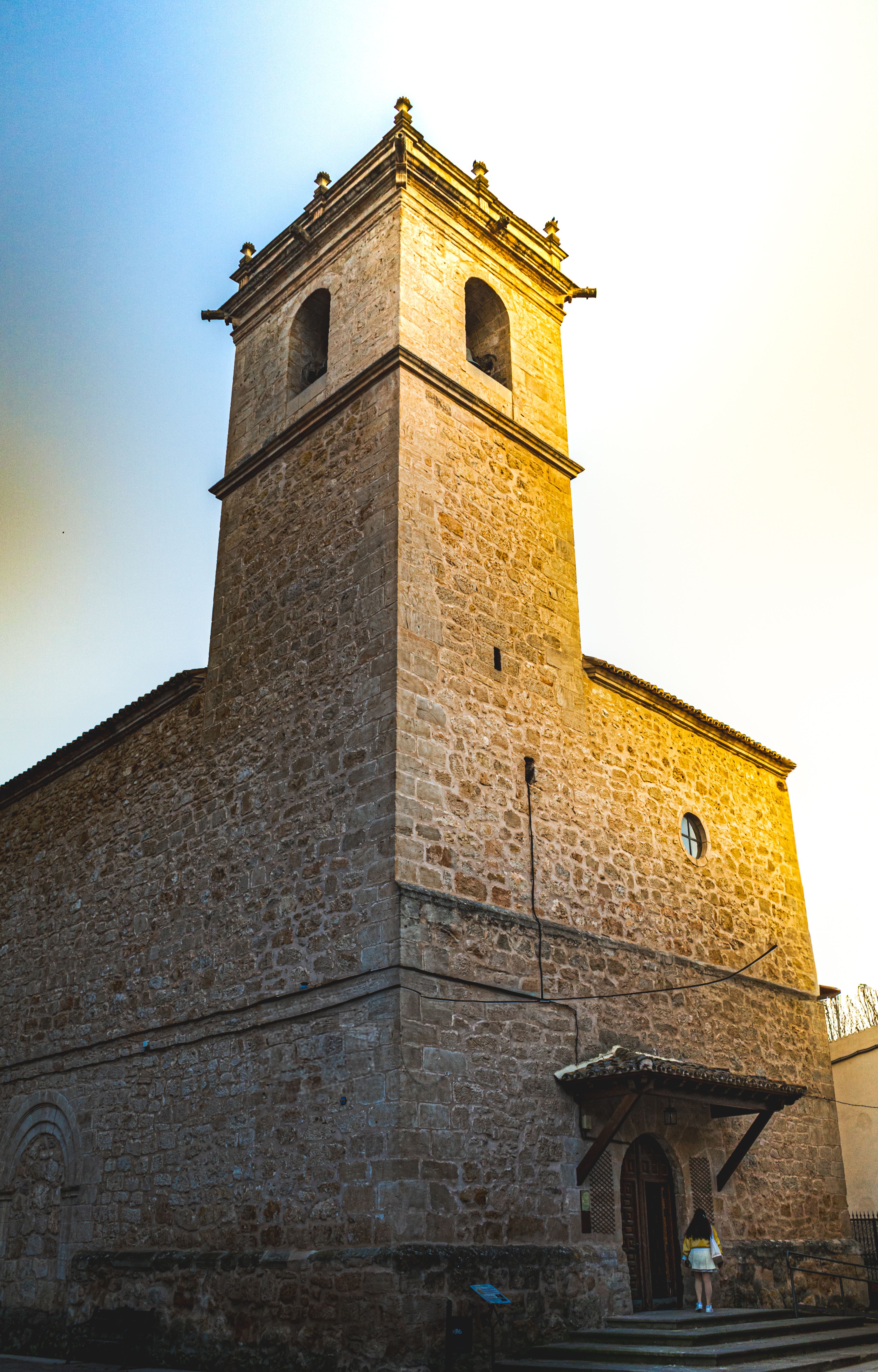 Historic Stone Church Tower at Sunset · Free Stock Photo