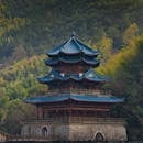 Traditional Asian Pagoda in Serene Forest