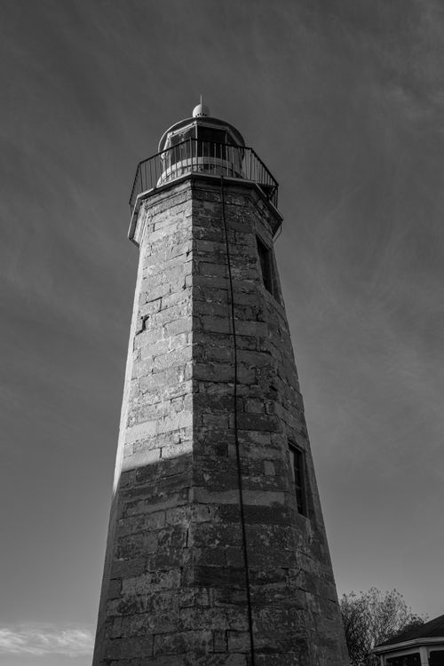 Free Monochrome image of historic lighthouse in Hampton, Virginia, USA. Stock Photo