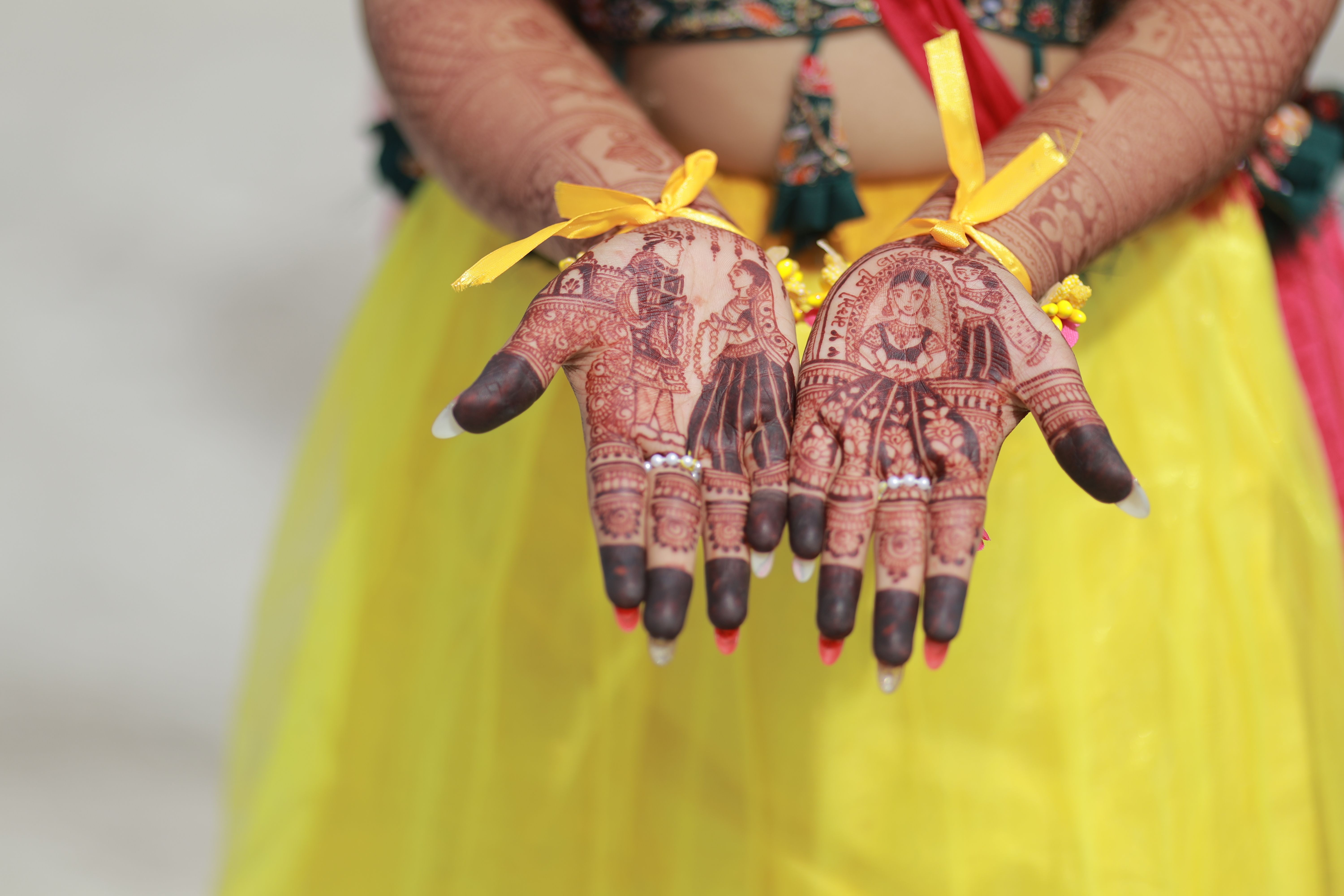 Intricate Mehndi Design on Bride's Hands · Free Stock Photo