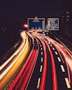 Light Trails on German Autobahn at Night