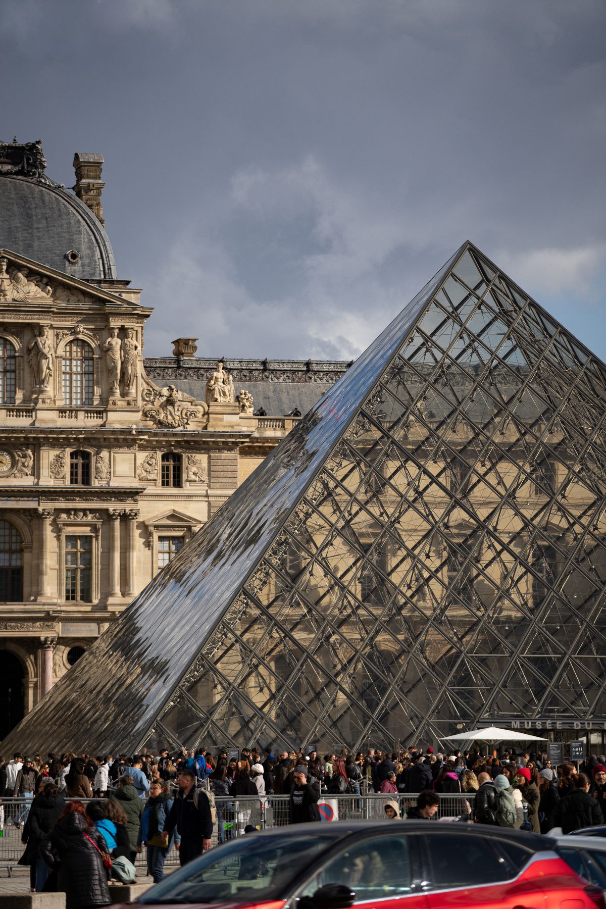 Glass pyramid at the Louvre Museum in Paris