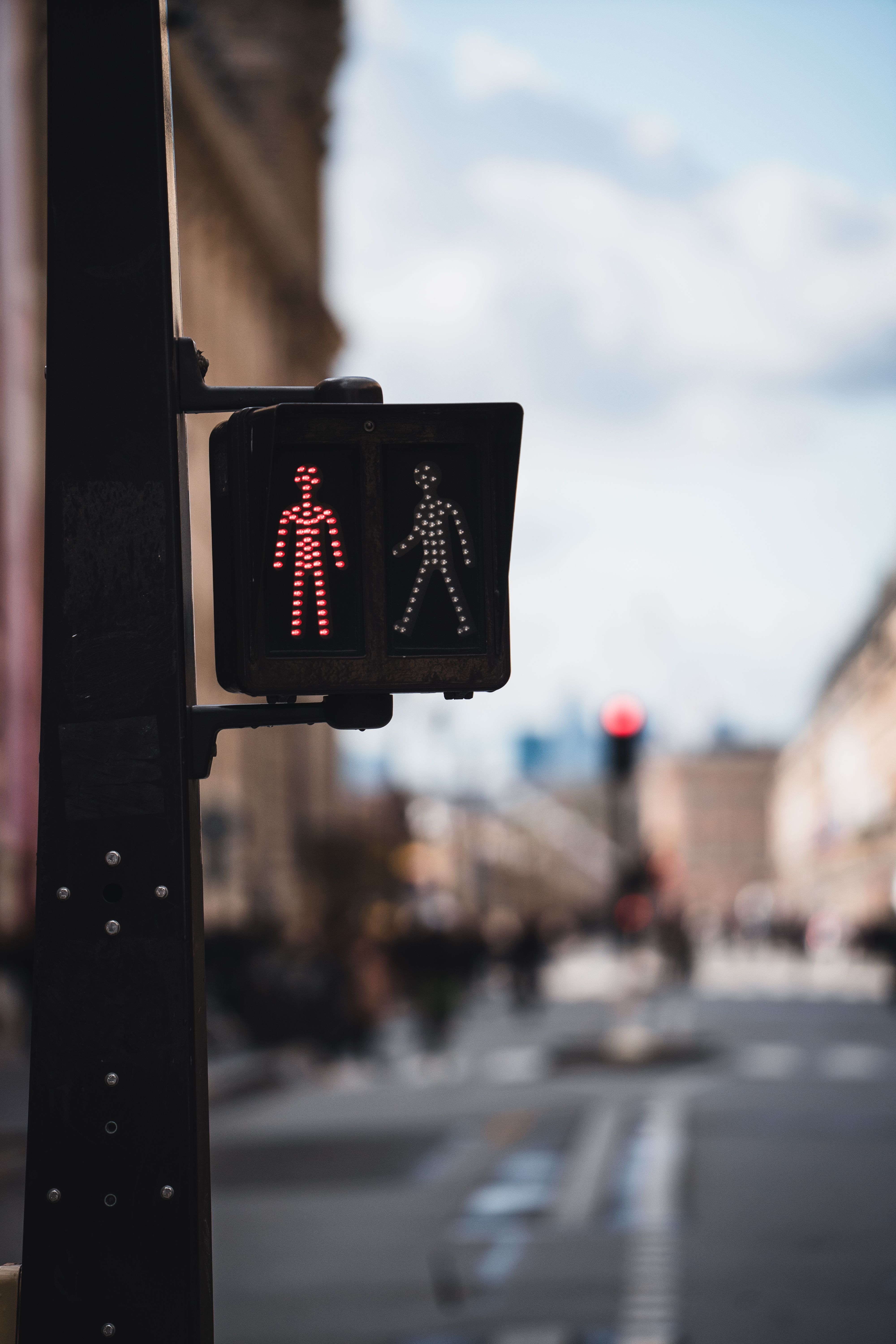 Urban Traffic Light with Red Stop Signal · Free Stock Photo