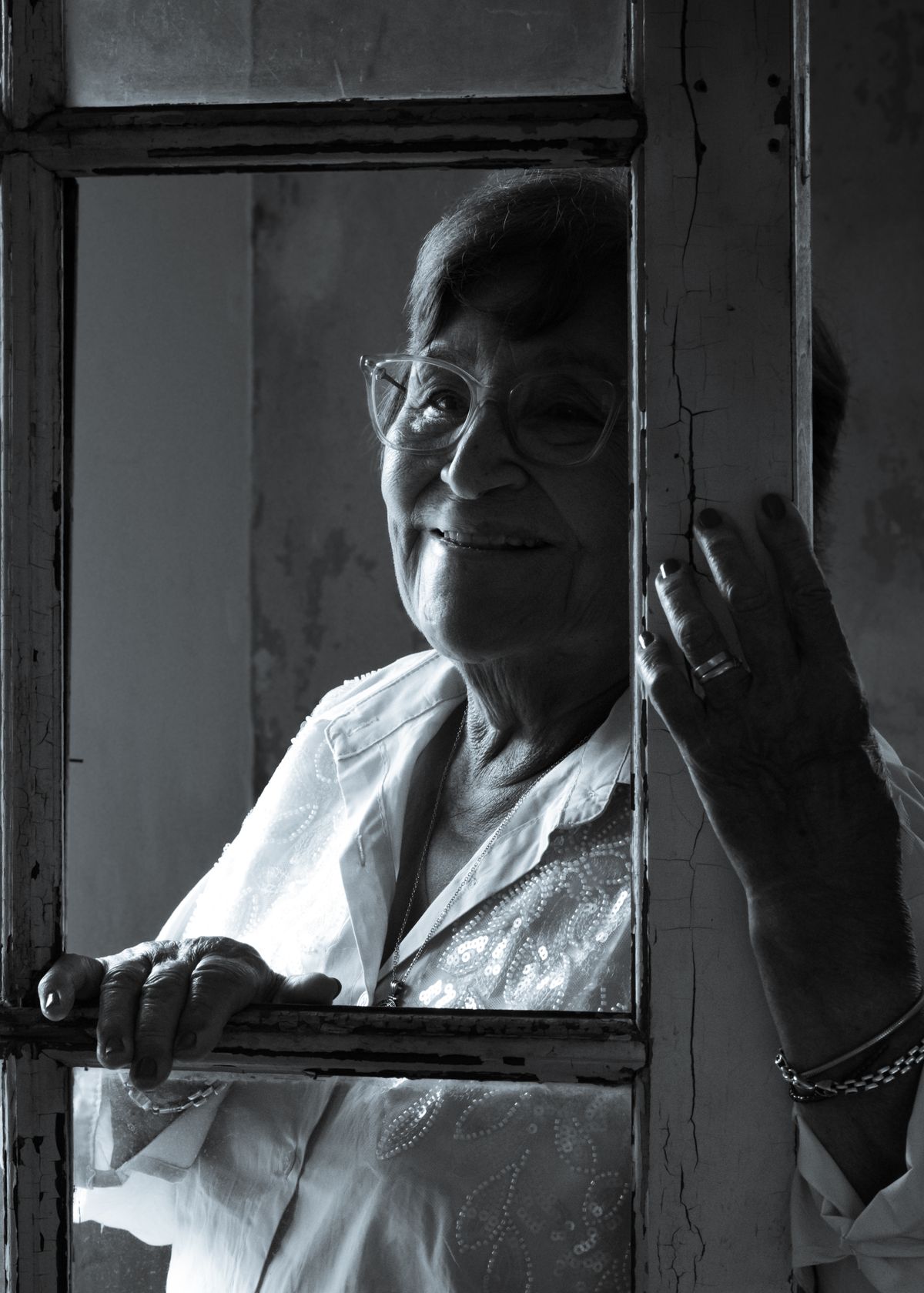 Older woman wearing glasses