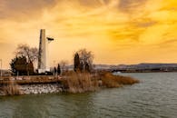 Scenic Tower by Lakeside at Sunset