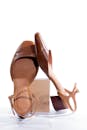 Elegant Brown Leather Heels on Display