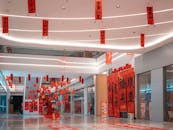 Modern Shopping Mall Decorated for Chinese New Year
