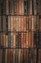 Vintage Cassette Tape Collection on Wooden Shelf