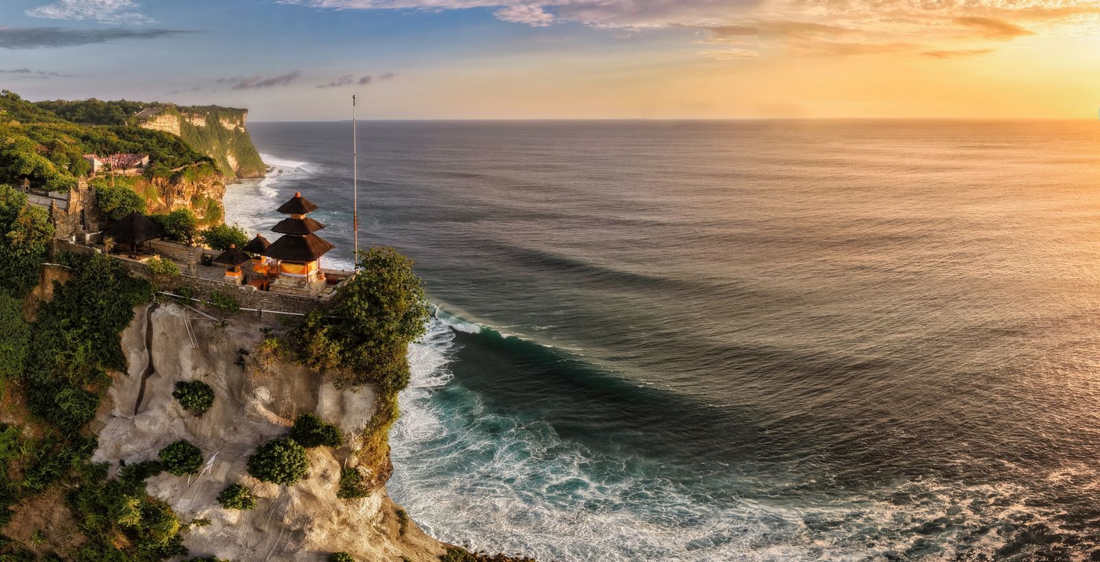 Bali Family Holiday - Uluwatu Temple cliffs at sunset