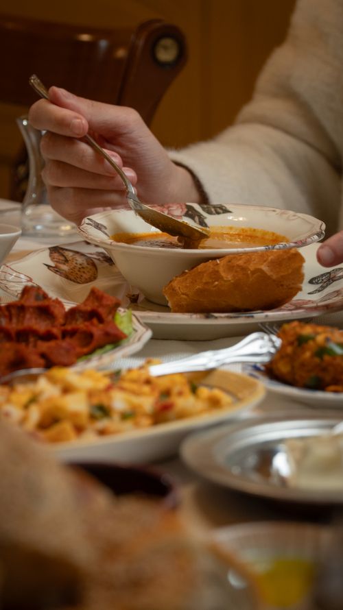 Free A delightful spread of traditional Turkish dishes at a cozy indoor setting in Gaziantep. Stock Photo