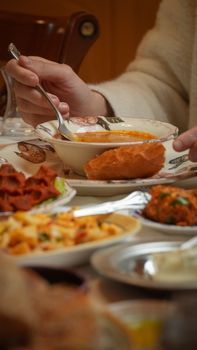 Traditional Turkish dining setting in Gaziantep, featuring local dishes and cozy ambiance.