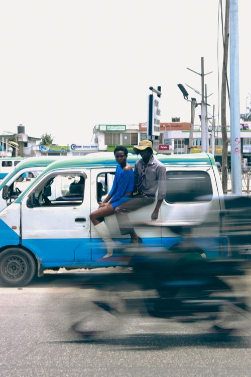 Free Dynamic street scene featuring people and vehicles in Lagos, Nigeria, capturing urban life. Stock Photo