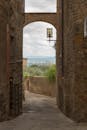 Historic European Alleyway with Archway View