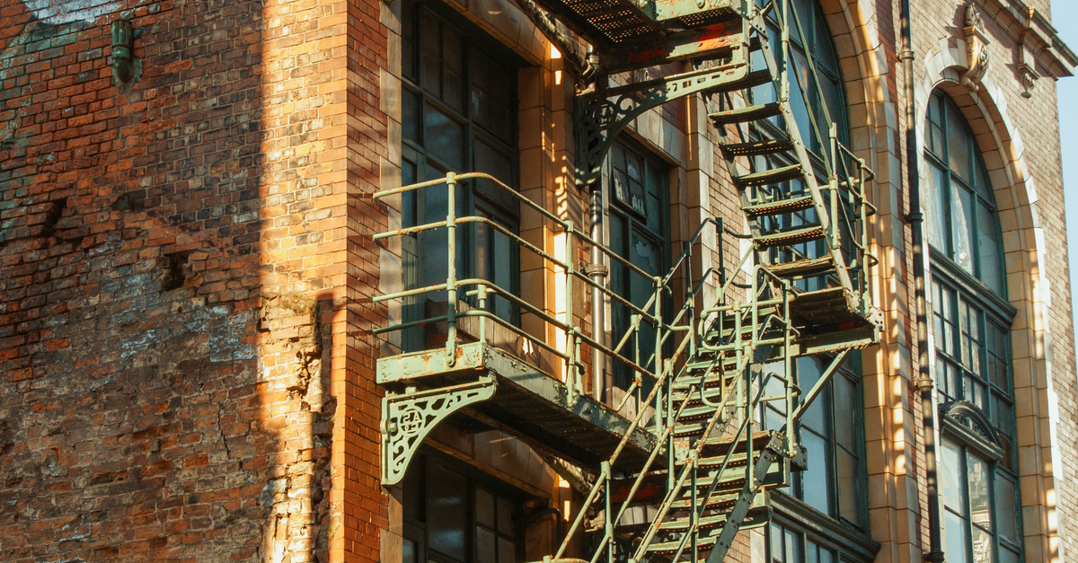 Manchester Metal Building Historic Industrial Building with Metal Staircase in Manchester · Free ...