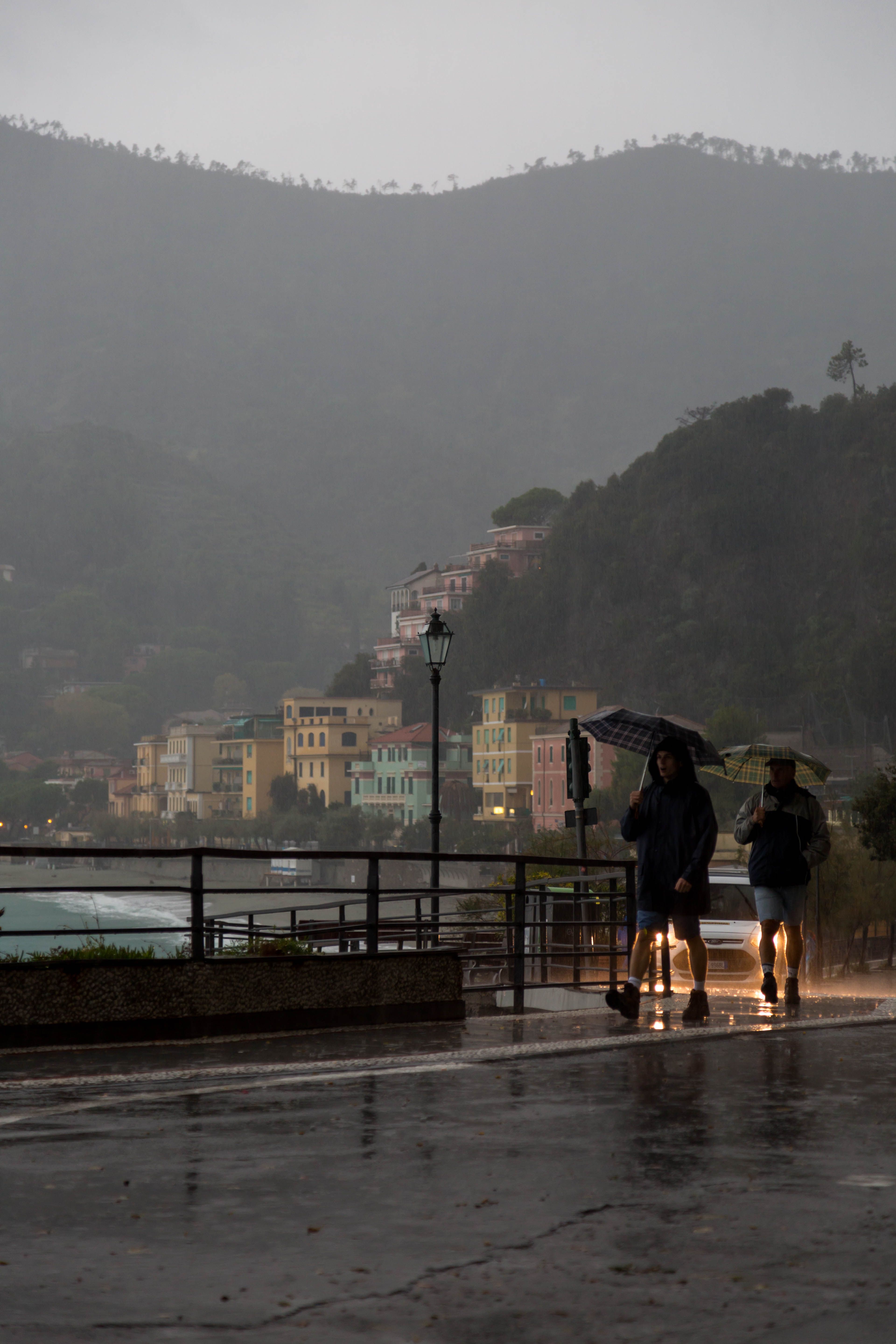 rainy coastal town