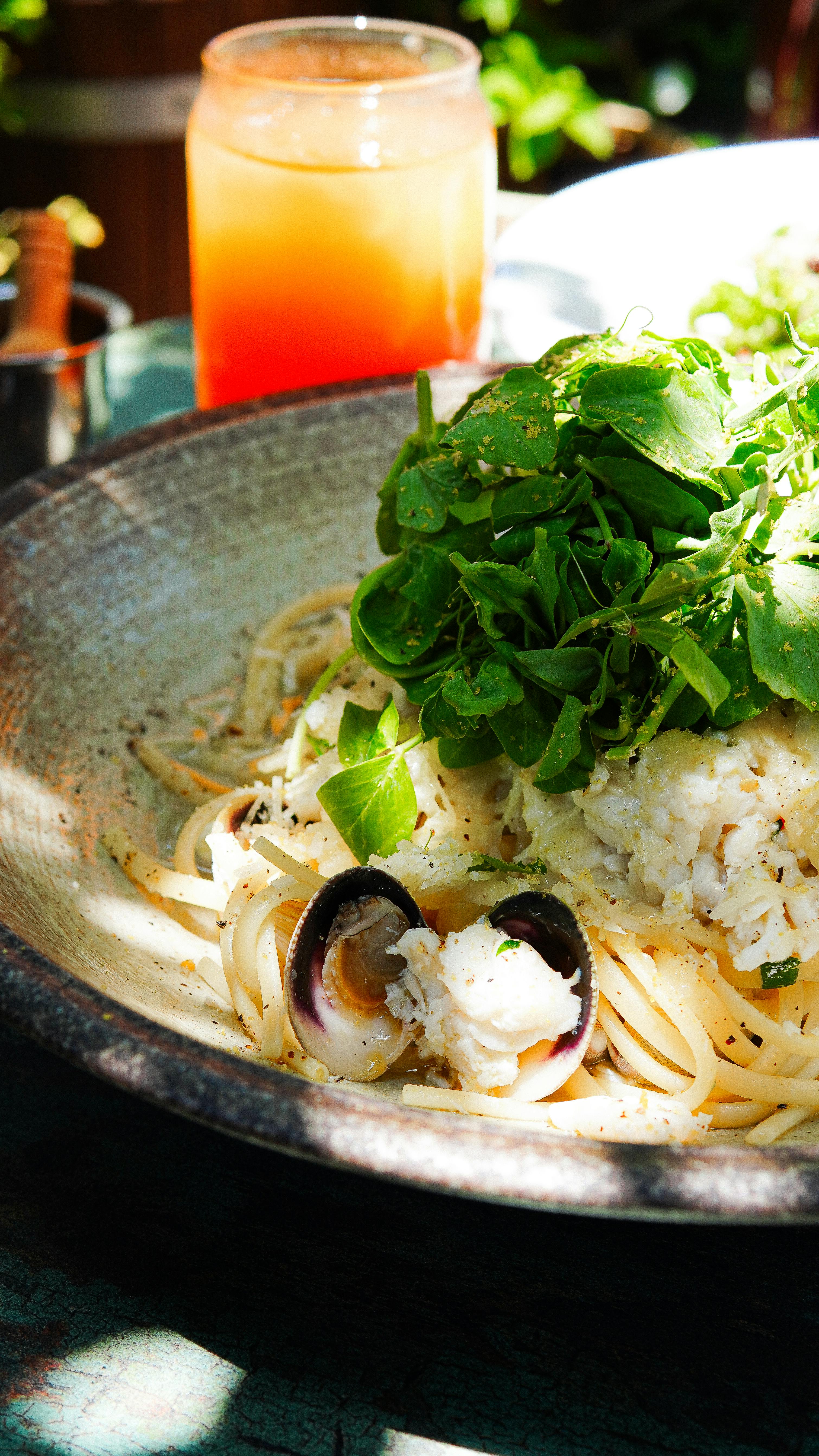 Delicious Seafood Pasta with Fresh Greens