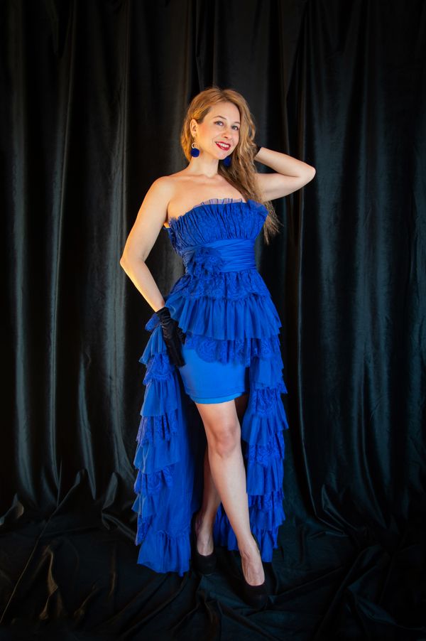 Cobalt blue midi dress