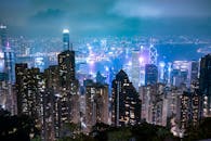 Stunning Night View of Hong Kong Skyline