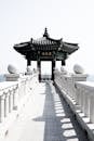 Traditional Korean Pavilion by the Ocean