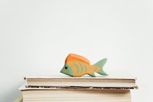 Green and Orange Wooden Fish Toy