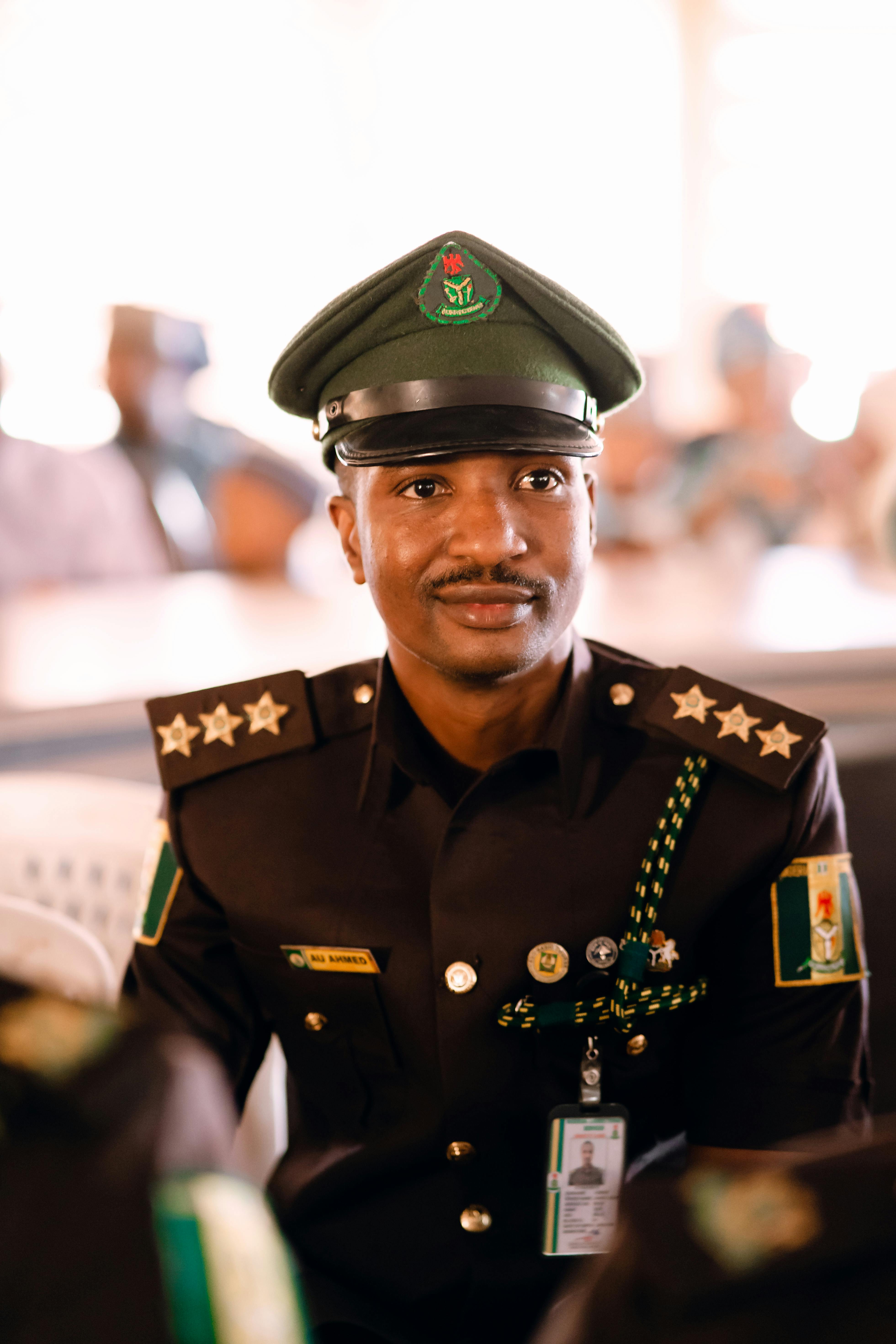 Nigerian Uniformed Officer in Official Attire