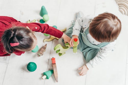 Enfants Jouant Avec Des Jouets Animaux