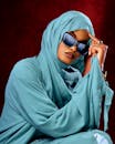 Stylish Woman in Hijab Wearing Sunglasses