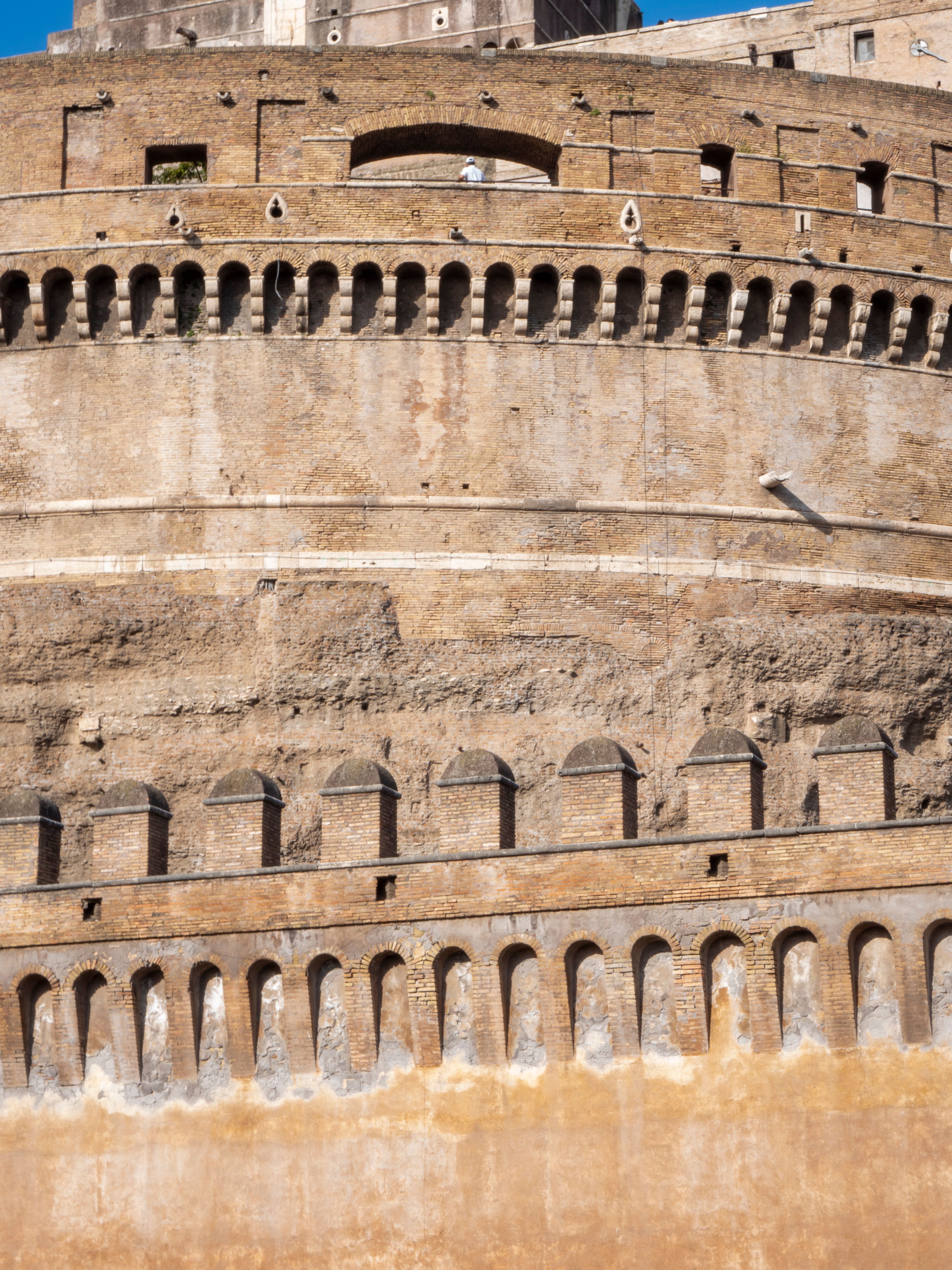 Close-up of Castel Sant'Angelo Brickwork in Rome · Free Stock Photo