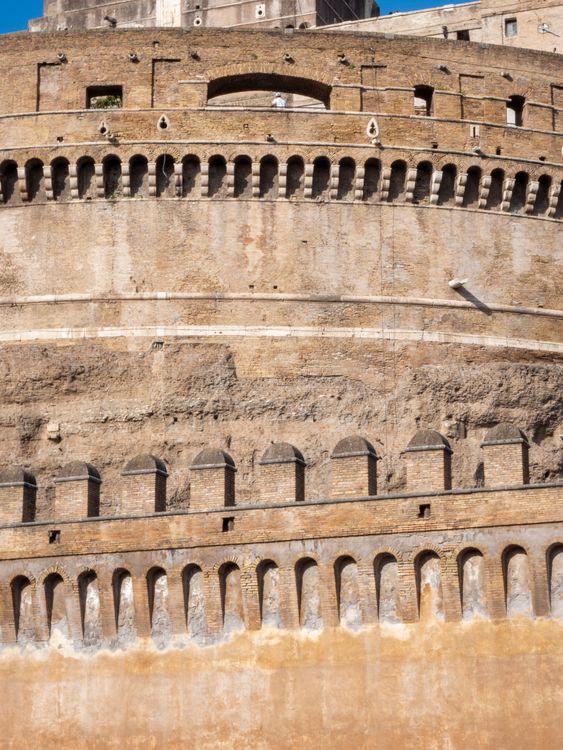 Castle Complicated Rome Close-up of Castel Sant'Angelo Brickwork in Rome · Free Stock Photo