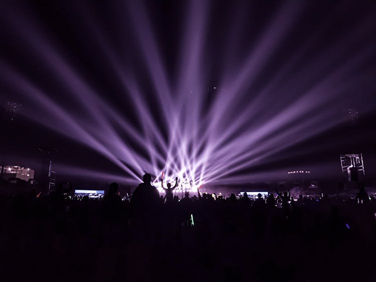 Silhouette Of People Standing On Stage