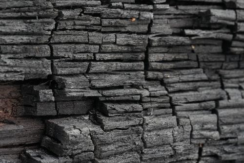 Free Detailed close-up of charred wood displaying intricate texture and pattern. Stock Photo