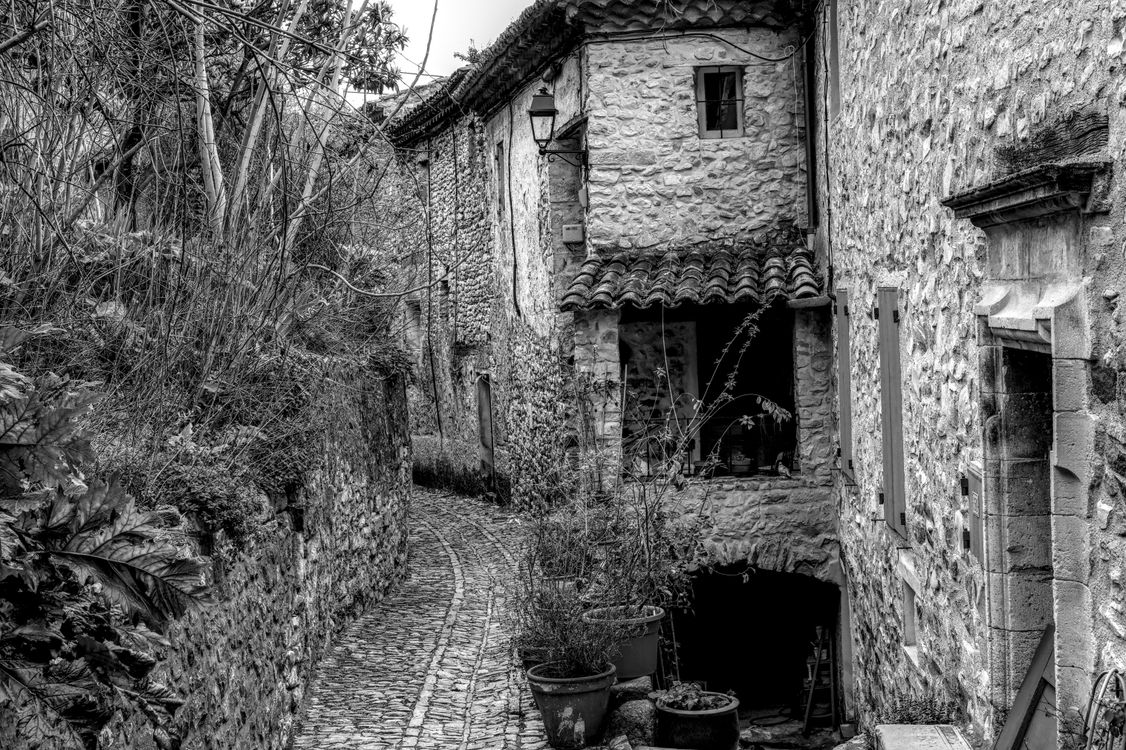 Charming Medieval Stone Street In French Village Free Stock Photo charming-medieval-stone-street-in-french-village-free-stock-photo