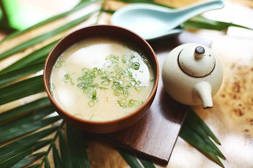 Brown Ceramic Bowl With Soup