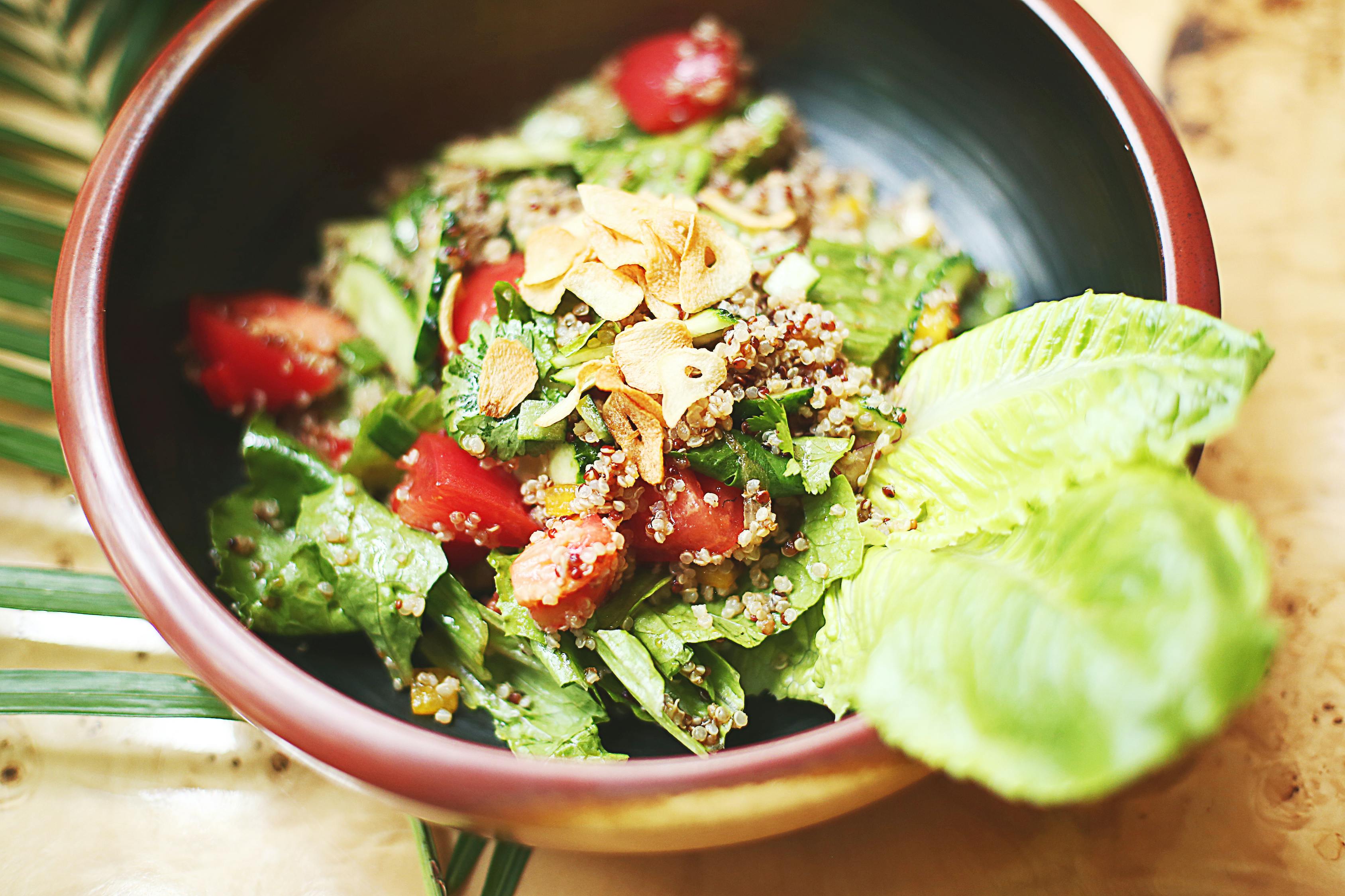 Vegetable Salad on Ceramic Bowl