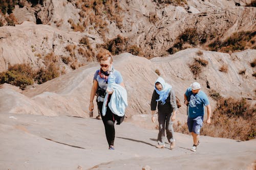 Personnes En Randonnée En Montagne