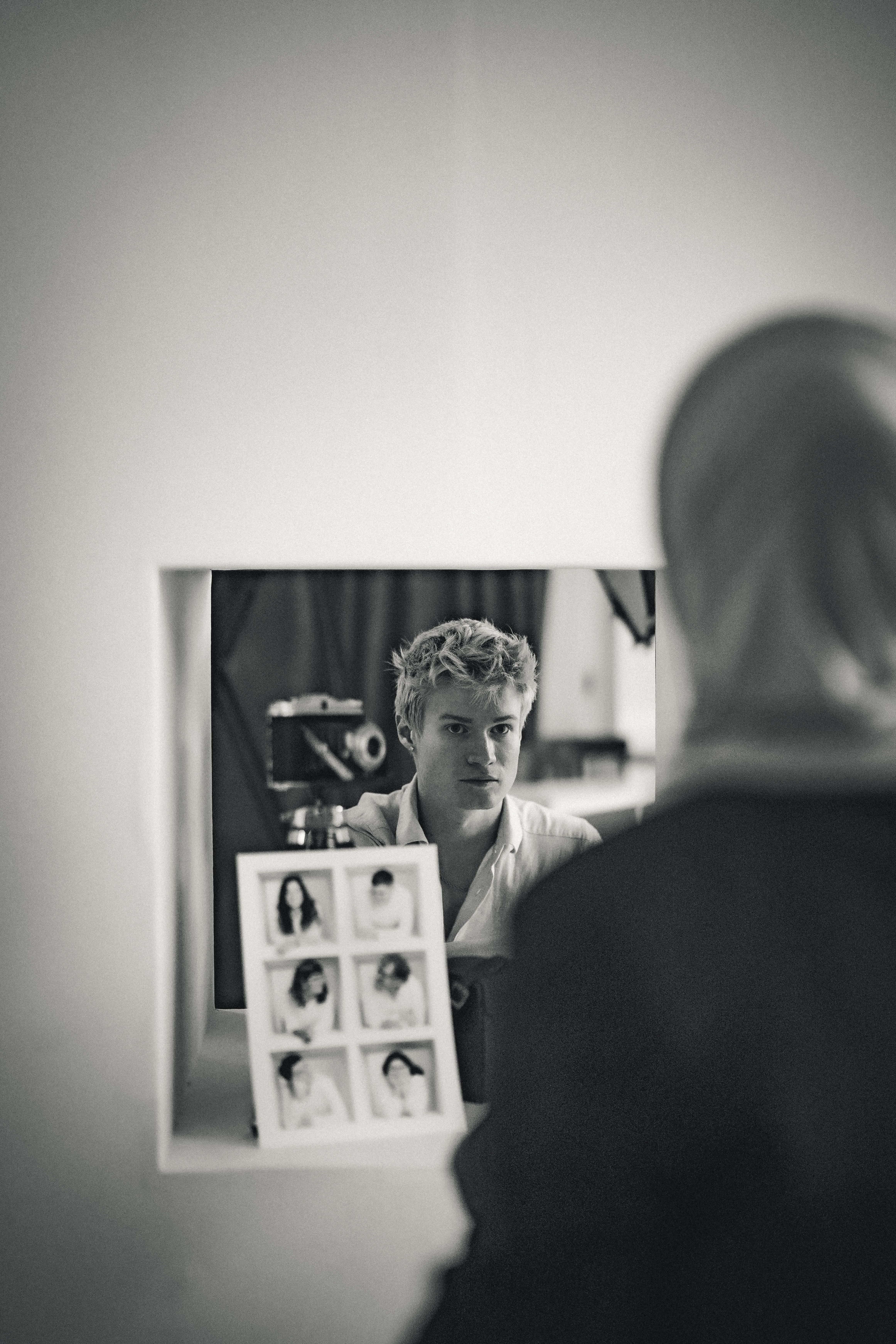 Artistic Portrait Reflection in Black and White · Free Stock Photo