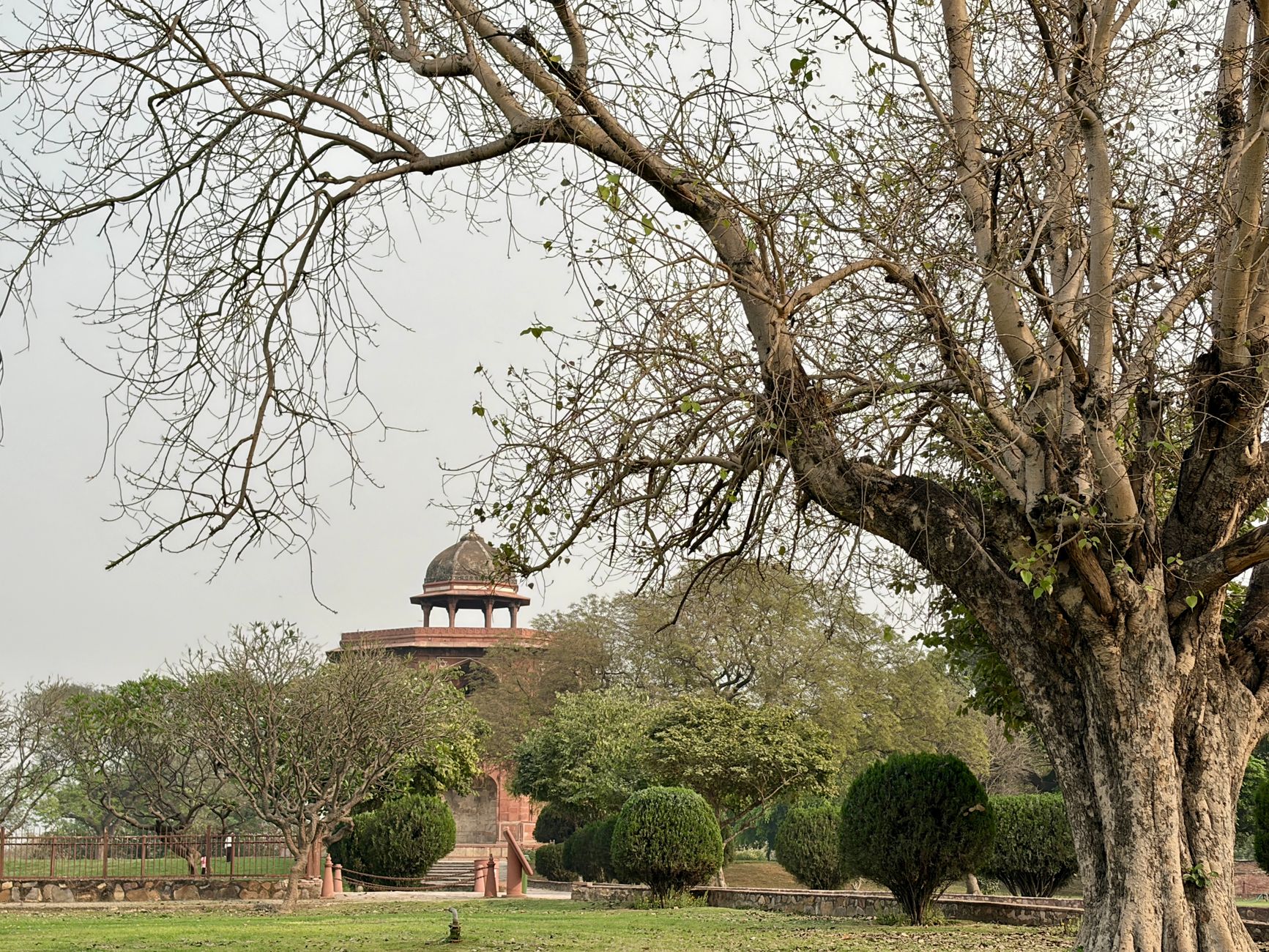 Water channel and restored Mughal pavilion in Sunder Nursery heritage park
