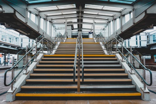 Free Black and Yellow Metal Staircase Stock Photo