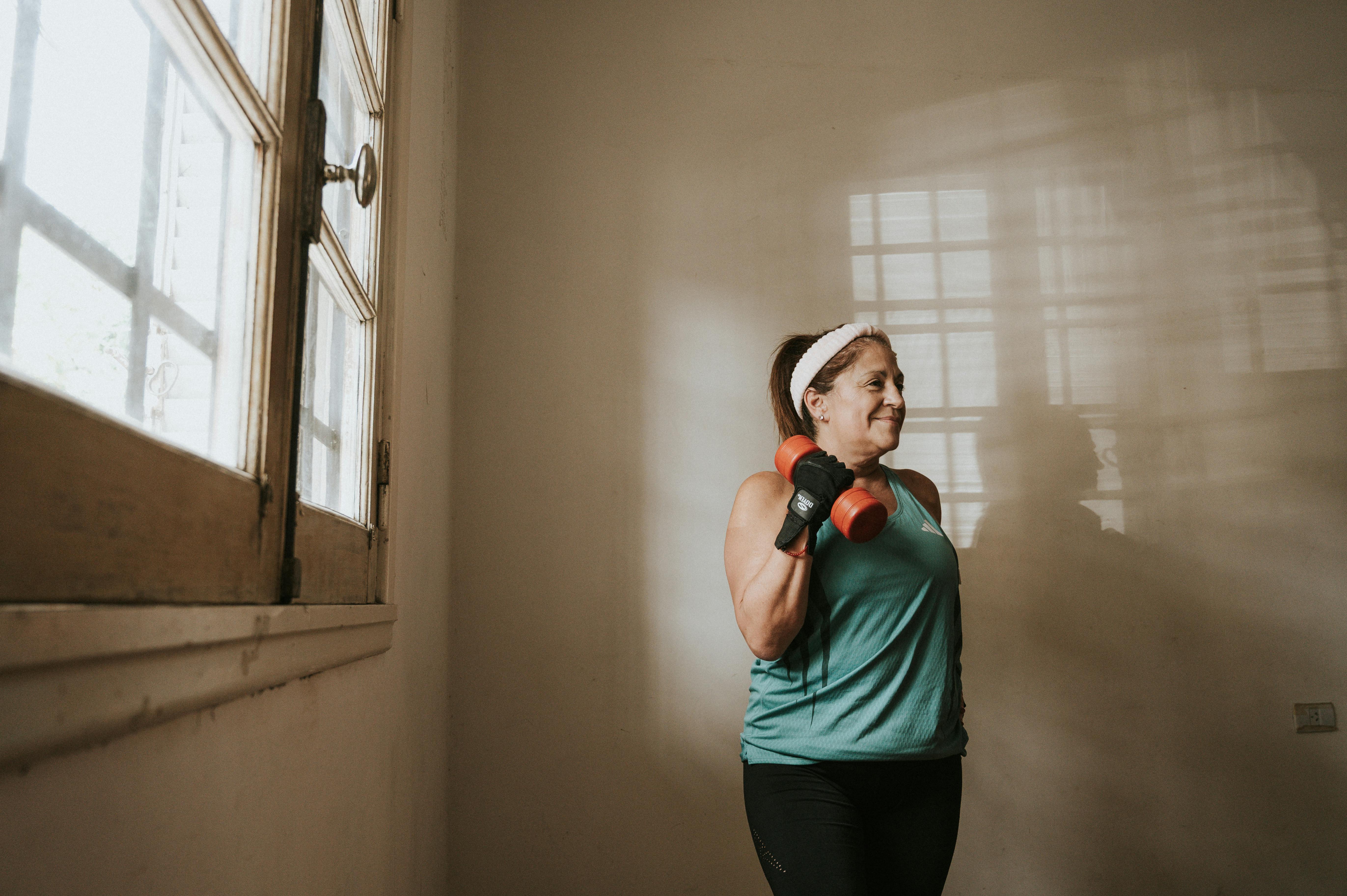Doing a beginner workout at home