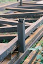 Weathered Industrial Metal Beams Outdoors