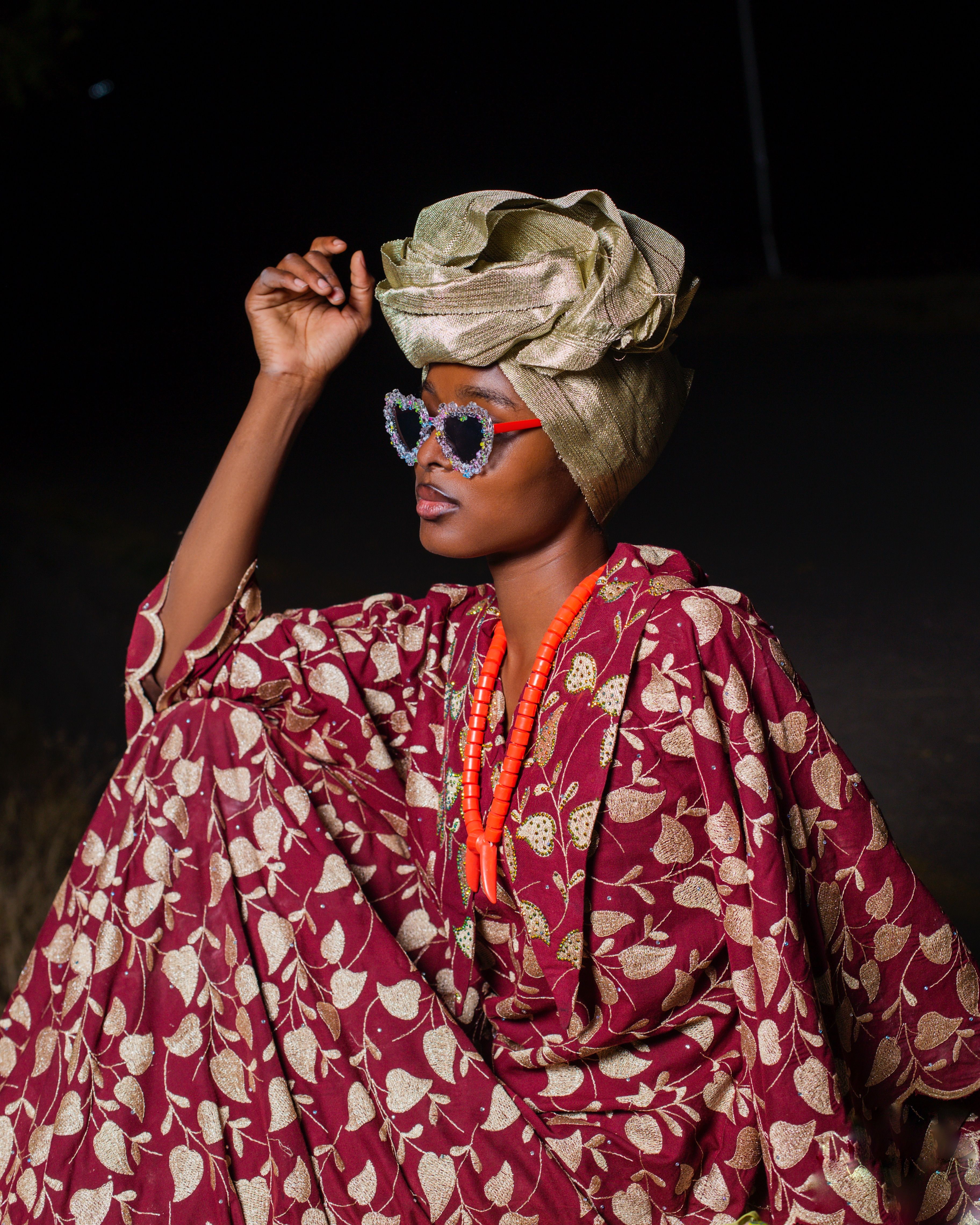 Elegant Woman In Traditional African Attire Free Stock Photo