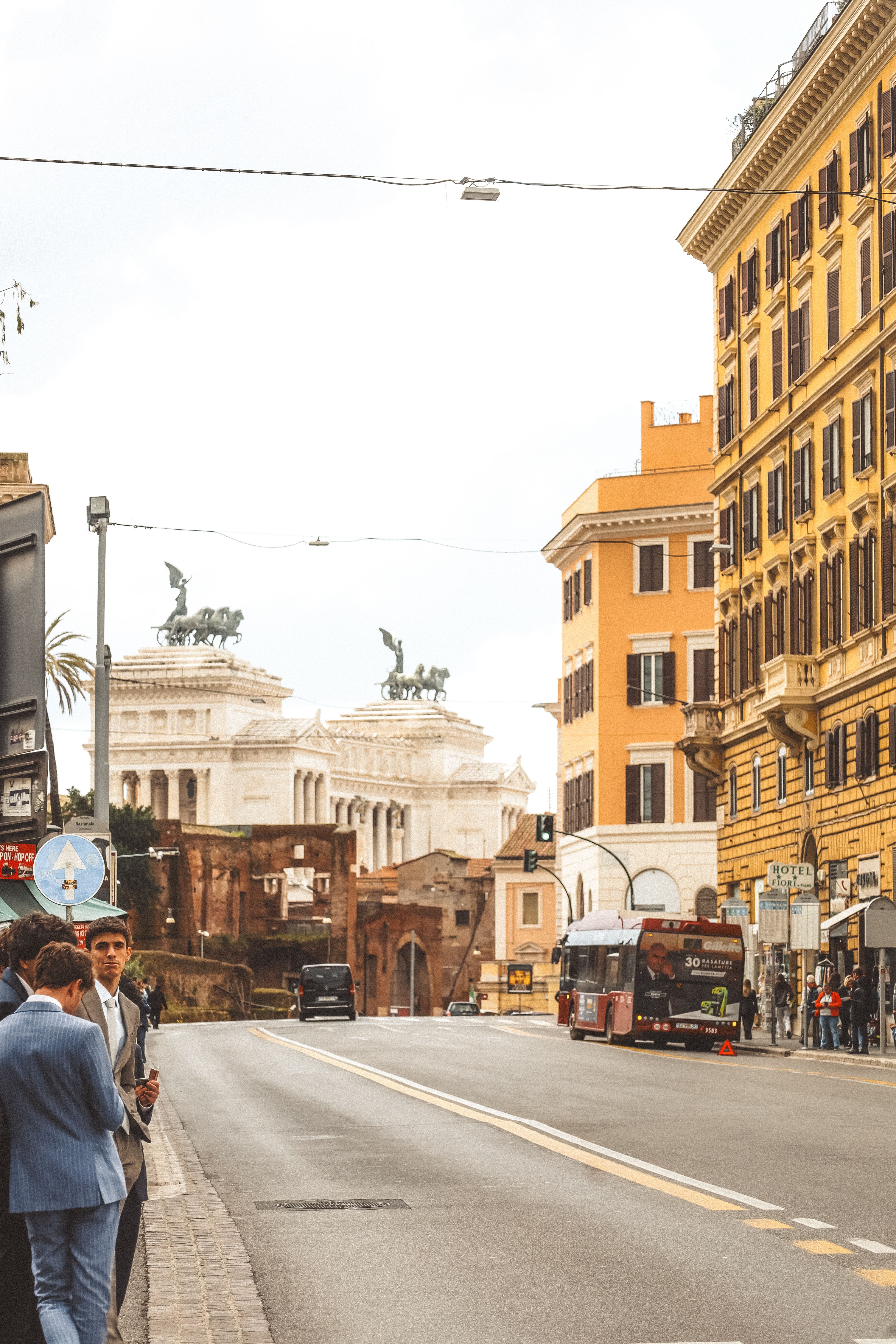 Street View of Rome with Vittoriano Monument · Free Stock Photo